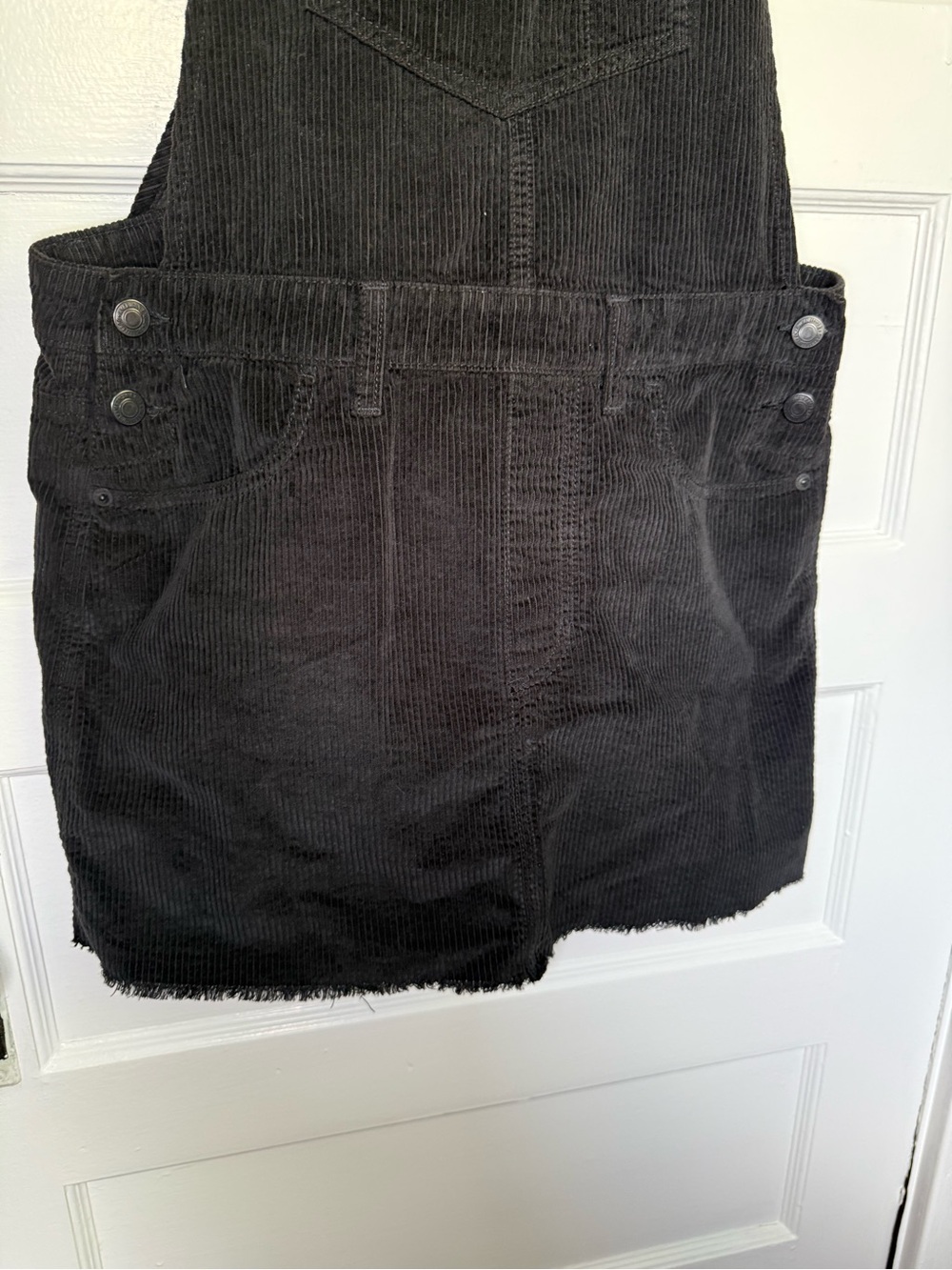 American Eagle Outfitters Black Corduroy Overall Mini Dress 90’s Grunge Fall M - Picture 2 of 13